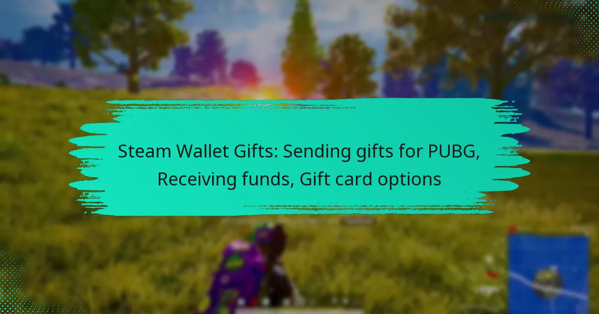 Steam Wallet Gifts: Sending gifts for PUBG, Receiving funds, Gift card options