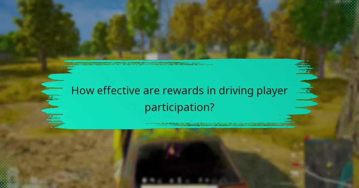 How effective are rewards in driving player participation?